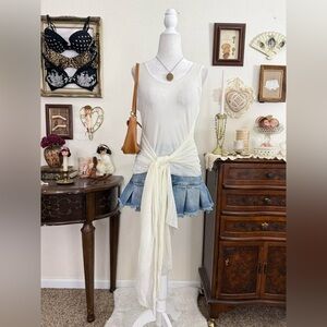 y2k fairy boho white sheer mesh subversive top